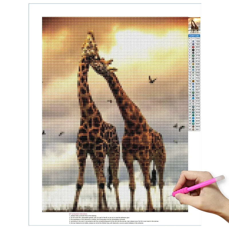 Love Diamond Painting 5d Giraffa Diamant Borduurwerk Dier Landschap Diamant Kunst Full Drill Crystal Painting Home Decor