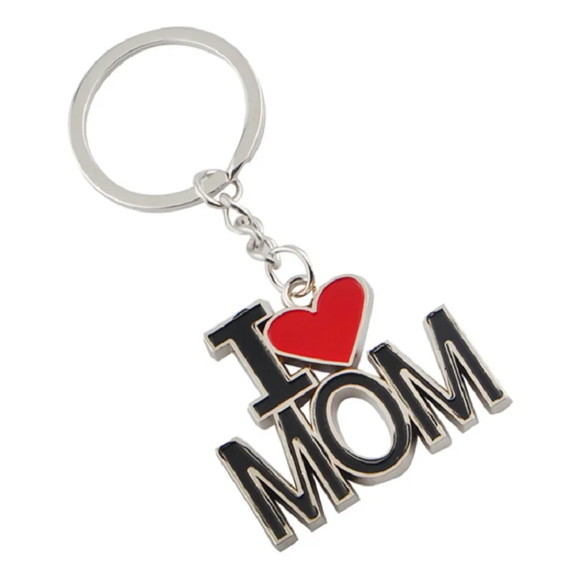 Free Shipping 15pcs/lot I Love Mama I love papa Metal Keychain For Mother's Day father's day Gift