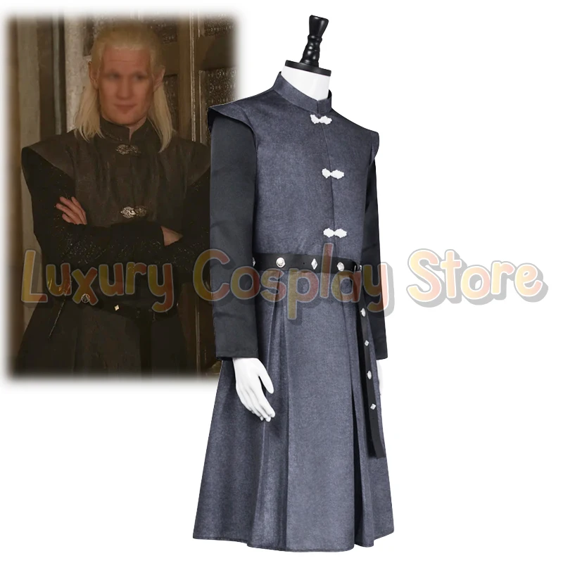 Adult Medieval Worrior Fighting Suit Daemon Targaryen Cosplay Dragon Prince Costume Halloween Carnival Party Outfit For Men