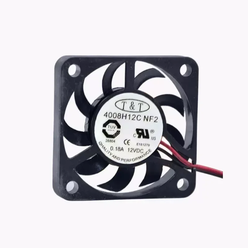 New T & T 4008H12C NF2 12V 0.18A 4008 4cm, two-wire double ball cooling fan