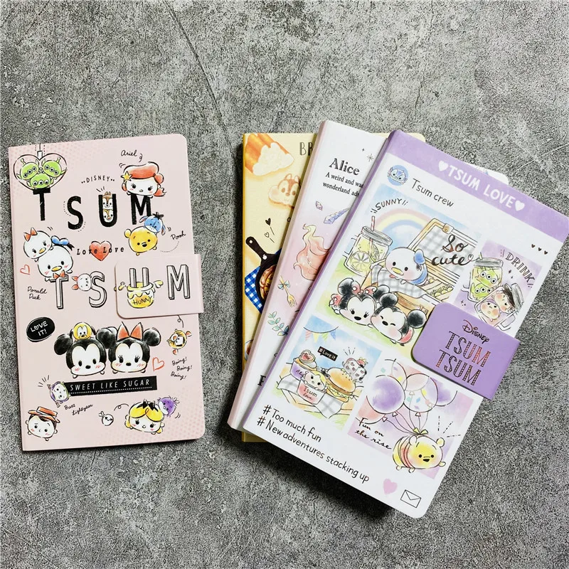 disney cartoon minnie tsum notebook bloco de notas com fivela magnetica mao ledger material escolar escritorio papelaria presente 60 paginas 01