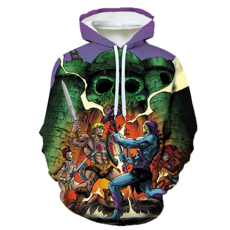 He Man And The Masters of The Universe Hoodies Anime 3D Printed Men Women Sweatshirts Oversized Hoodie Kids Pullovers Tracksuits