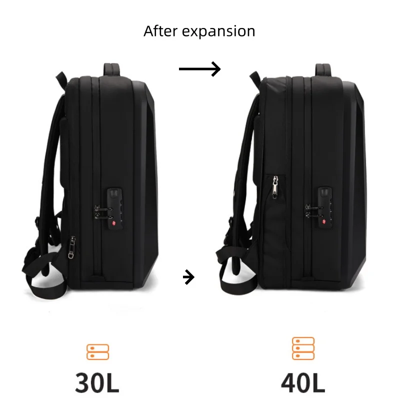 Men's Expandable Anti-theft Hard Shell Backpack 15.6 Inch Business Laptop Bags Large Capacity Waterproof E-Sports Game Backpack