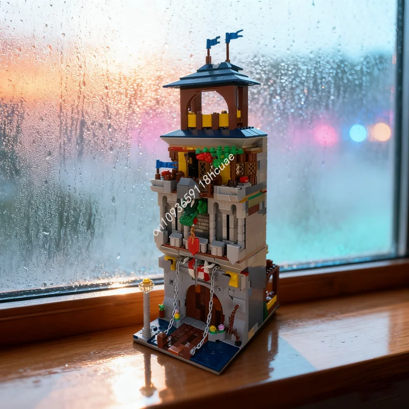 931 elementów MOC Głowica Smoka Pub Model Modułowy Klocki Konstrukcyjne Zabawki do Składania Pomysł na Prezent Świąteczny Edukacyjne Klocki