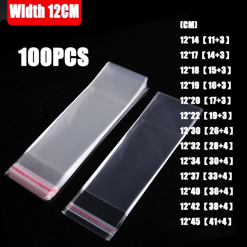 

Width 12cm Transparent Self Sealing OPP Plastic Bags Jewelry Gift Packing Self Adhesive Cookie Candy Packaging Cellophane Bag