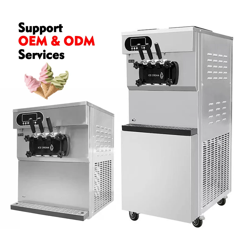 

Moseener Professional High-Production Commercial Ice Cream Machine 3-Flavor Gelato and Soft Serve for Commercial Use