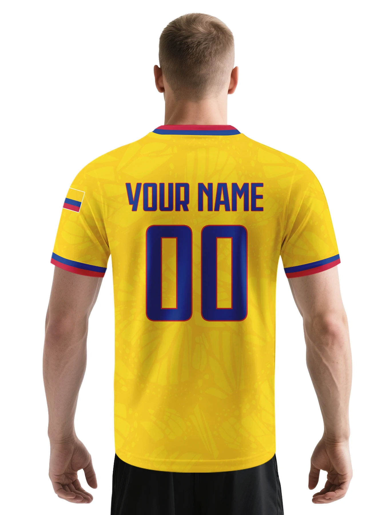 Custom Colombia Soccer Jersey Personalized Name Number Breathable V-neck Football Team Shirt for Men Women Kids view 4