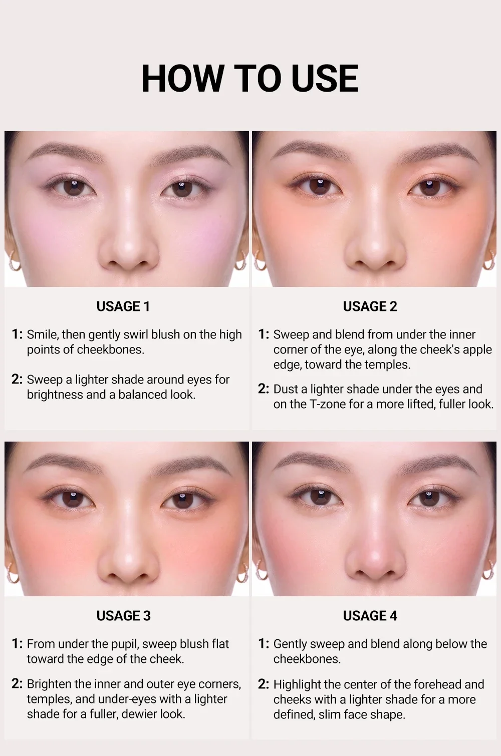 Palette de blush mat velouté texture ultra fine pour le teint_voghion.com