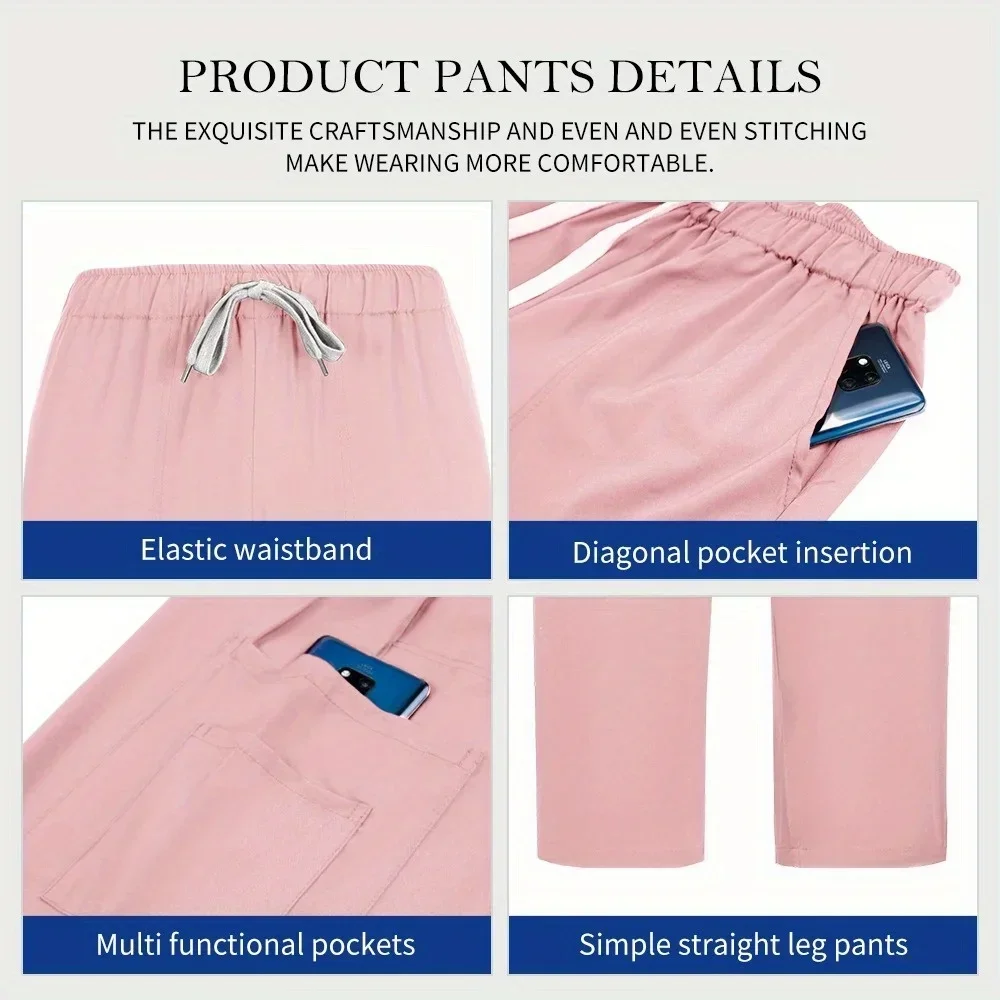 زي طبيب ممرضة امرأة فرك مجموعة صالون تجميل ملابس العمل الدعك الأعلى السراويل سبا التمريض تونك البدلة