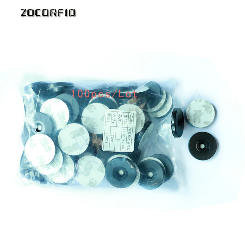 A lot 125KHZ TK/EM4100 Diameter 30mm Round Anti-water rfid tag Guard Patrol Points RFID Coin Card With  Adhensive Sticker