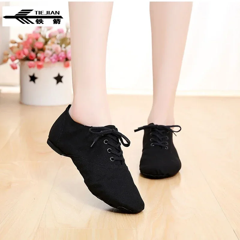 6-Color Girls Jazz Shoes Canvas Fitness Ballet Dancing Comfortable Breathable Children Adult Low Dance Slippers