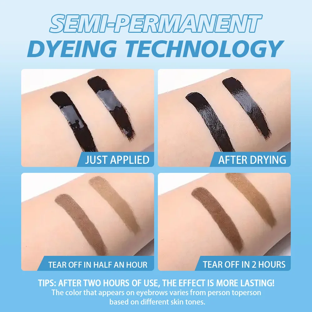 Rave Lady 3Pcs Tear-Off Eyebrow Glue Dye Waterproof Lasting Fasting-Dry One-Step Smudge-Proof Not Easily Fade Eyebrow Makeup