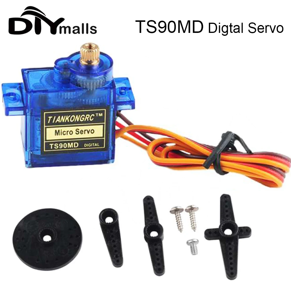 TS90MD 9g Digital Servo Full Metal Gear 90/180/270/360 Degree Angle controllable Micro Servo Motor for RC Car DIY Robot