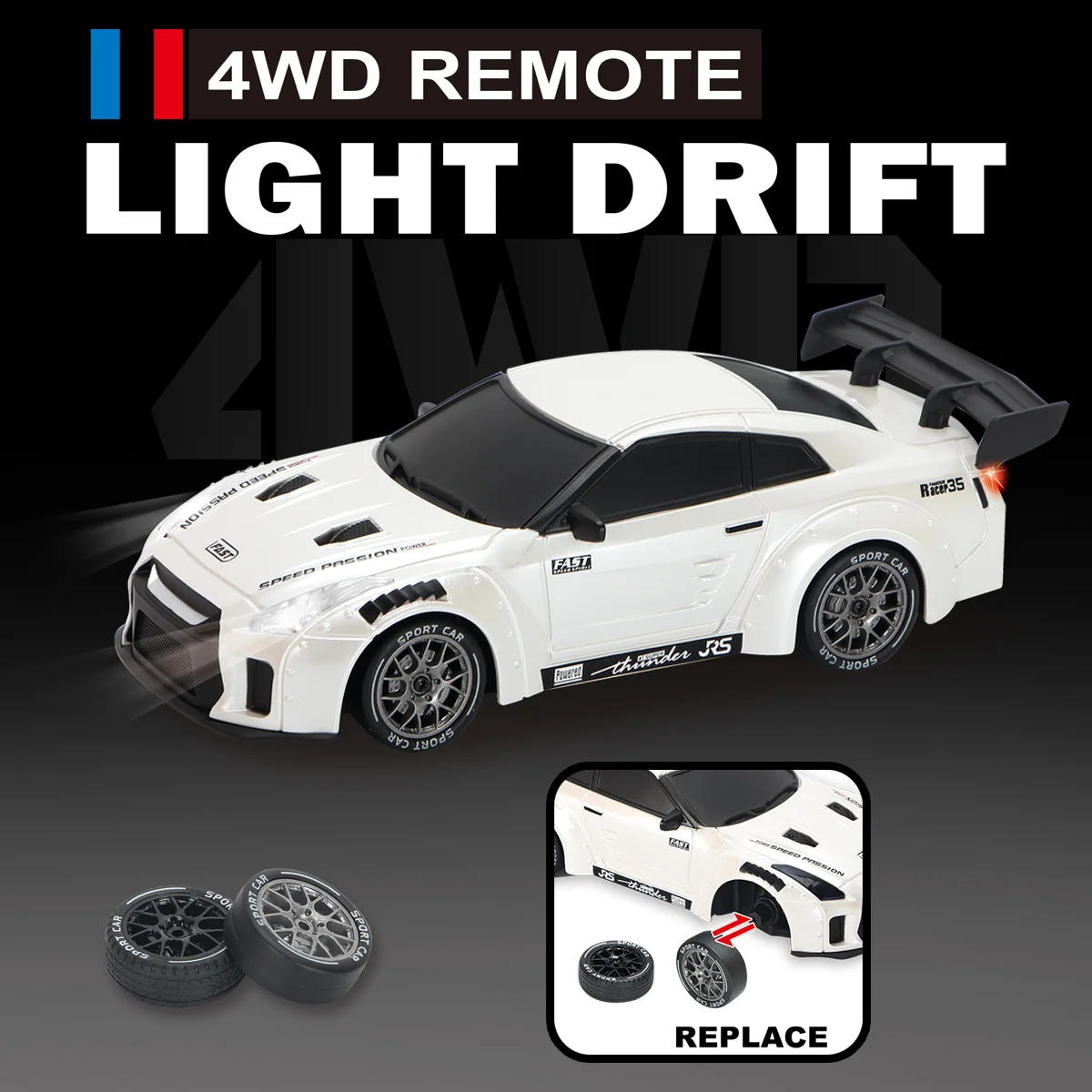 1:24 4WD RC الانجراف سيارة التحكم عن بعد سباق نموذج 2.4G سيارة عالية السرعة مع الانجراف وسباق الإطارات استبدال الأولاد اللعب هدية #4