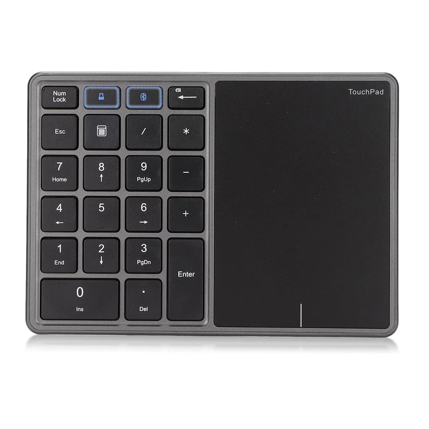 Rechargeable Bluetooth&2.4G Wireless Numeric Keypad with Touchpad,Portable 22 Keys Wireless Travel Keyboard for Windows/Mac OS