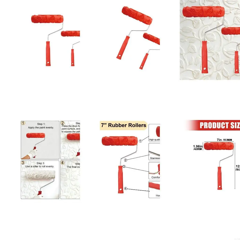 2 Piece Wall Texture Paint Roller Set for Accent Wall Painting M4YD
