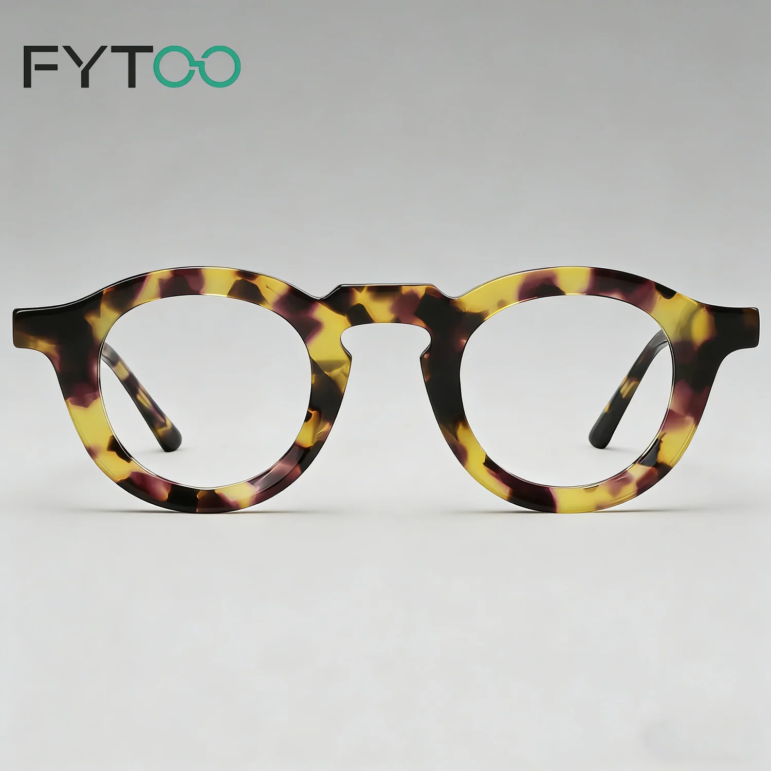 fytoo-レトロなパープルべっ甲柄の丸メガネ-軽量で快適なアセテート素材で、毎日の通勤に最適です。-23107-c02
