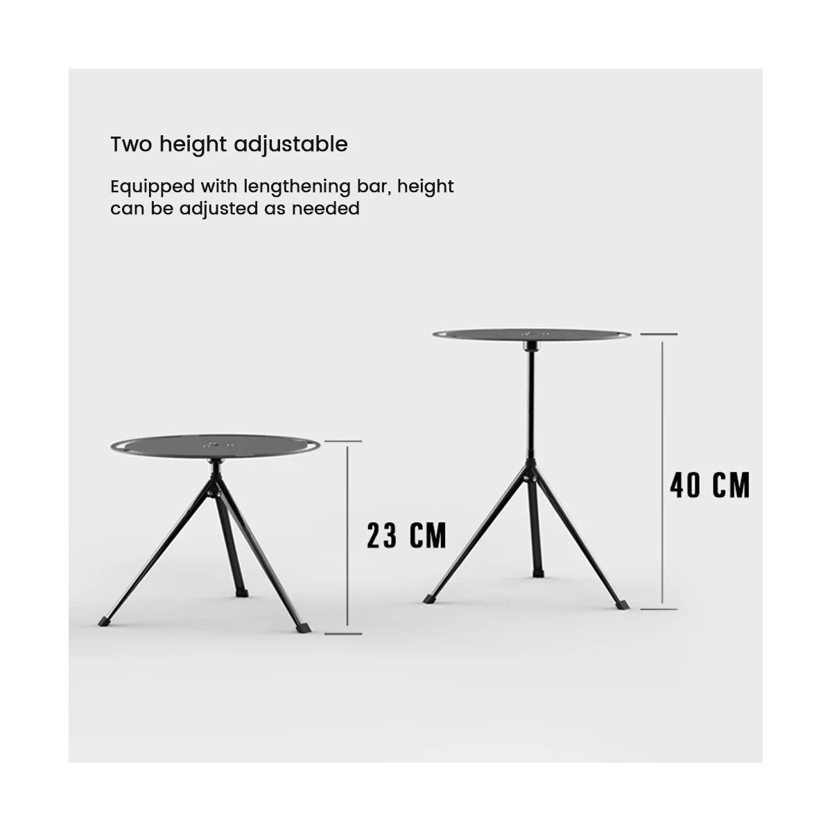 Outdoor Aluminum Alloy Table Folding Round Table Camping Self-Driving Travel Equipment Supplies Portable Liftable Table