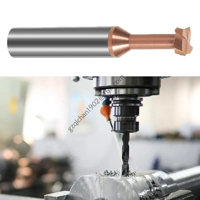 X7AB قاطعة الطحن بفتحة T من سبائك الصلب المقوية لتصنيع عالي الكفاءة مع زاوية قطع 55 درجة وسعة عمق 10 مم #5