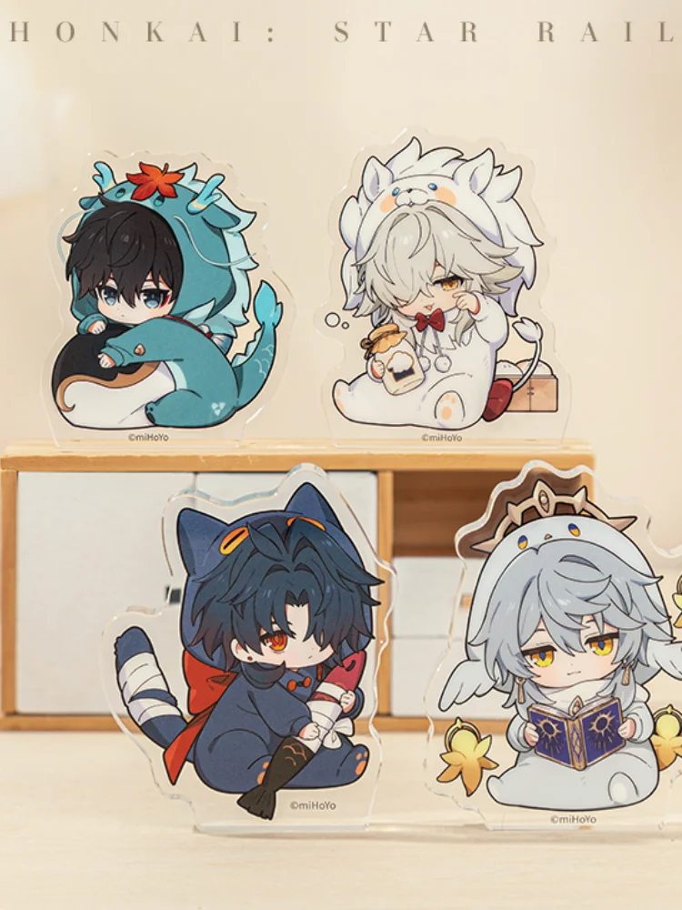 

Mihoyo Honkai:starrail игровая периферия для мальчиков, общежитие, творческий мультфильм, версия Q, акриловая мини-подставка для карт, настольный забавный орнамент