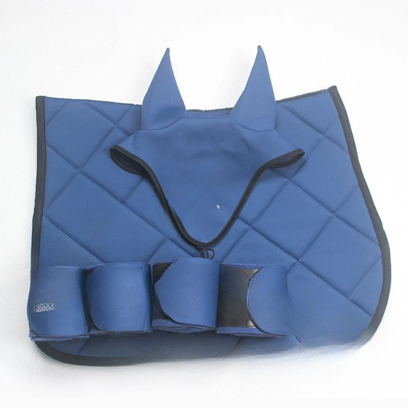 Dressage, sweat pad obstacle, saddle pad, horse earmuffs, horse leggings set