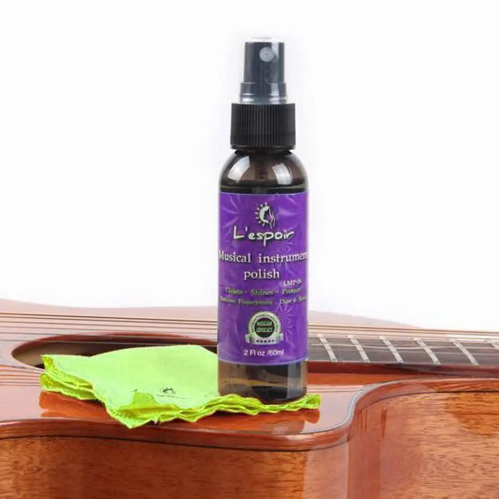 60ML Guitar Fingerboard Nursing Oil Fretboard Lemon Cloth Ukulele Accessories Care Universal Bass Guitar + Cleaning Tool Oi