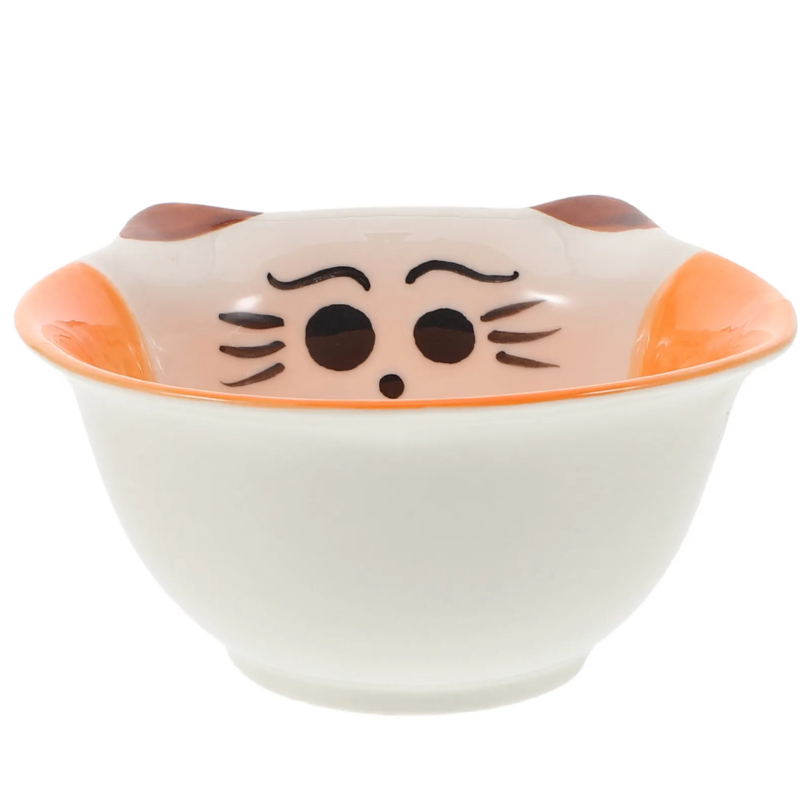 Adorable Cat Design Ceramic Bowl Baby Toddler Snack Bowl Small Serving Dish for Infants Portion Control Kitchen Dining Table