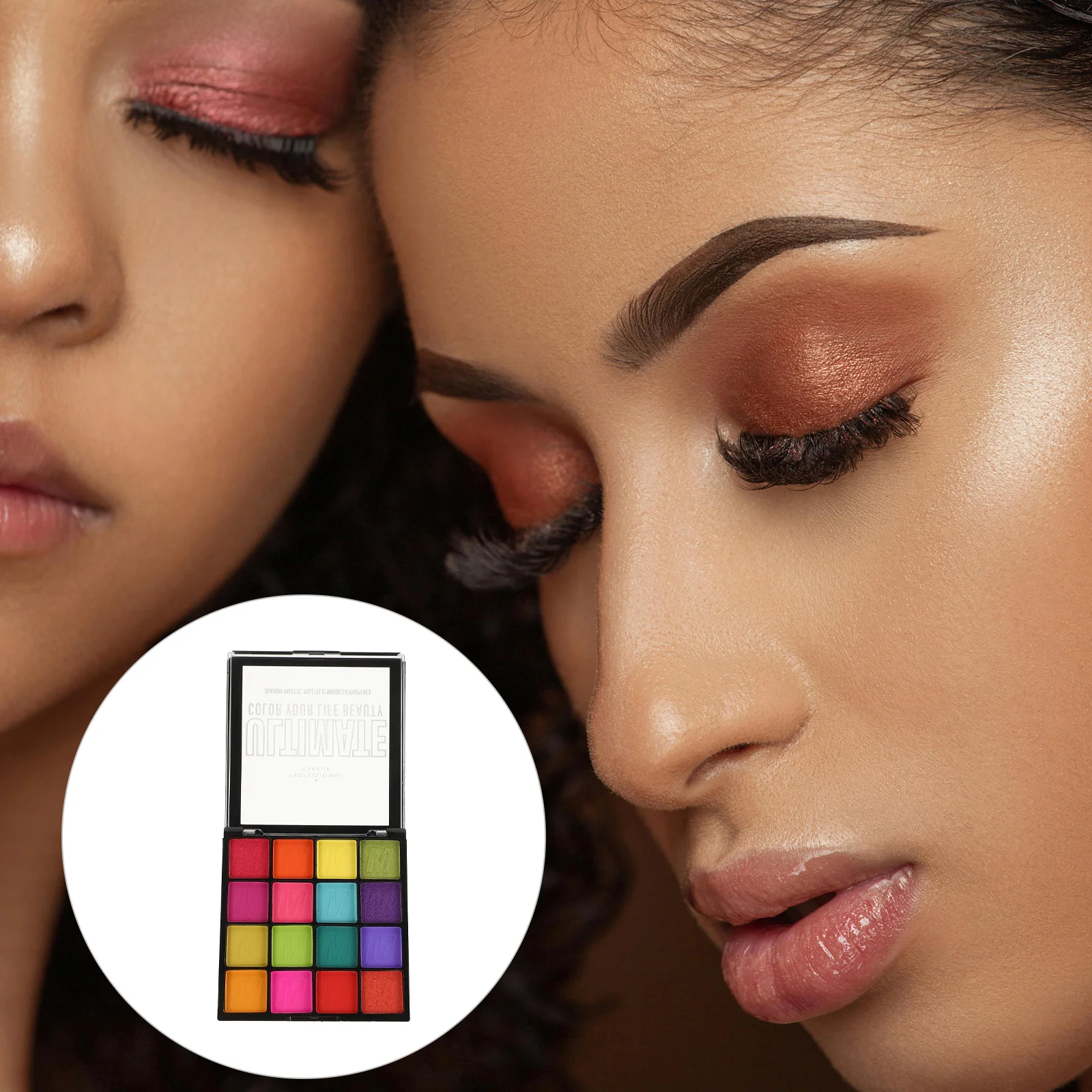 พาเลทอายแชโดว์ 16 สี เนื้อแมทท์และกลิตเตอร์ กันน้ำ ติดทนนาน สีสันสดใส ขนาดพกพา เหมาะสำหรับงานเทศกาล ฮาโลวีน แต่งหน้าบนเวที