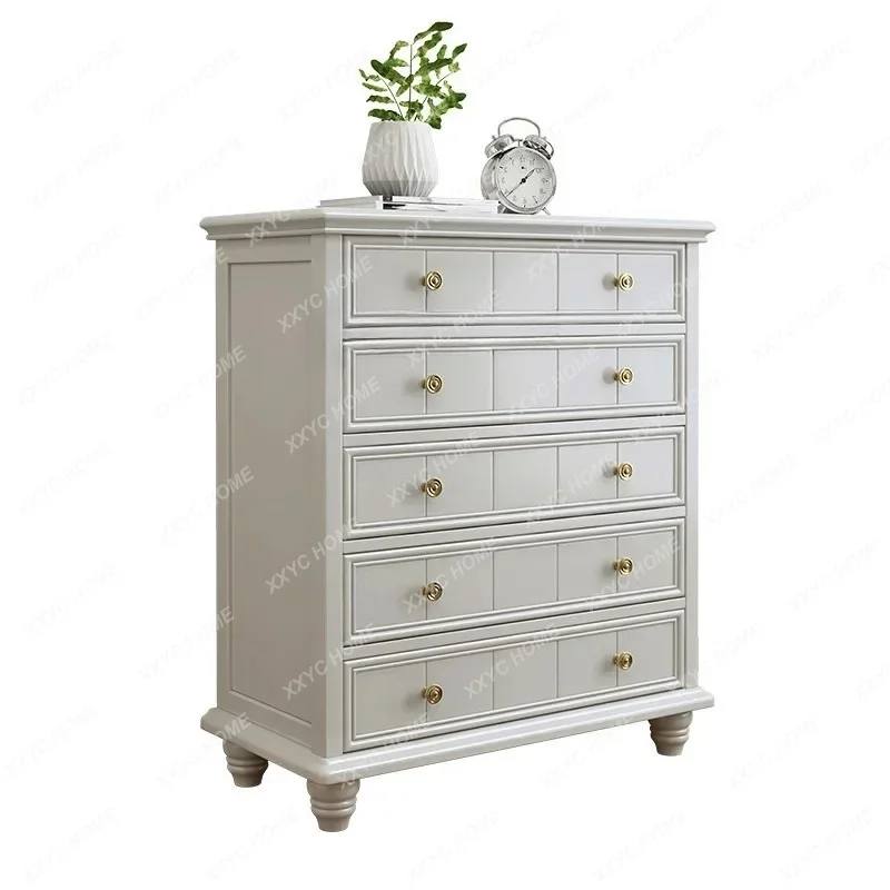 

Solid Wood Chest of Drawers Clothes Closet Wall Cabinet Bedroom Storage Bed Front Cabinet