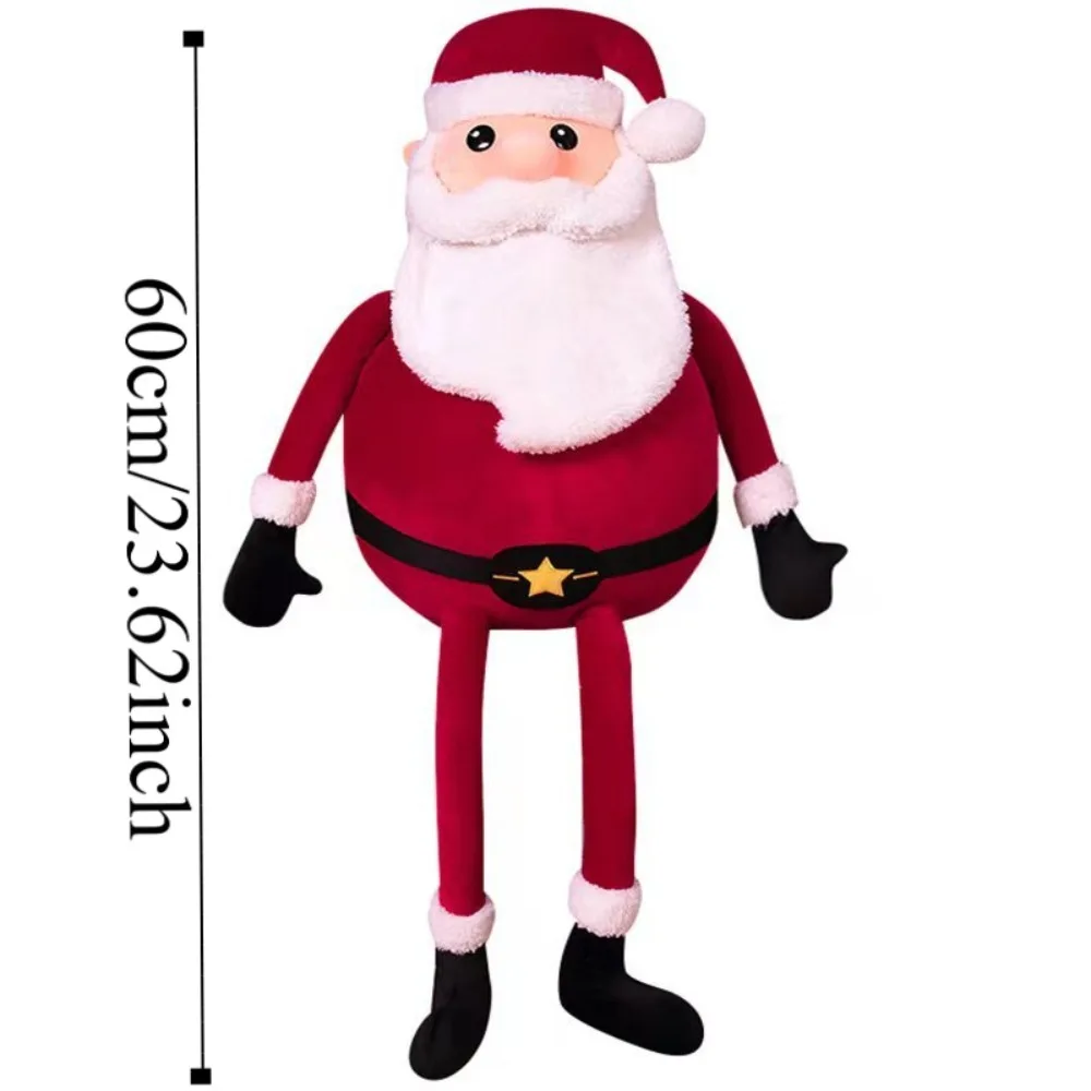 Joyeux noël père noël en peluche, jolis jouets en peluche doux, poupée en peluche mignonne, décorations de noël, décor de canapé