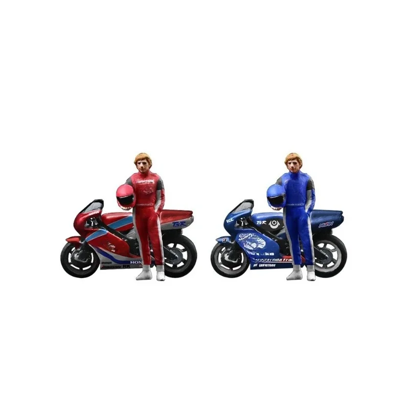 1:64 Honda racing motorcycle doll set resin model