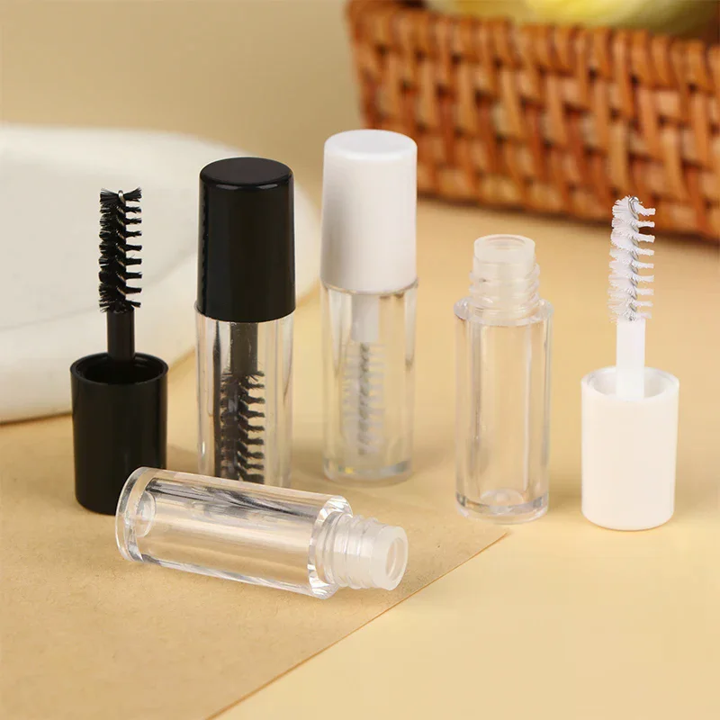 หลอดมาสคาร่าเปล่าขนาด 1.2 มล. 3 ชิ้น พร้อมแปรงปัดขนตา  บรรจุภัณฑ์สำหรับครีมบำรุงขนตา  ขวดรีฟิลได้  สำหรับทดลองใช้  แบบ DIY