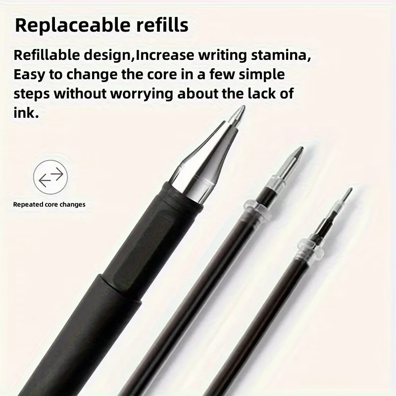 5/10/20pcs Quick-Drying Gel Pens, 0.5mm Fine Tip, Black Ink - Ideal Choice for Office and School Clean For School Office Use On