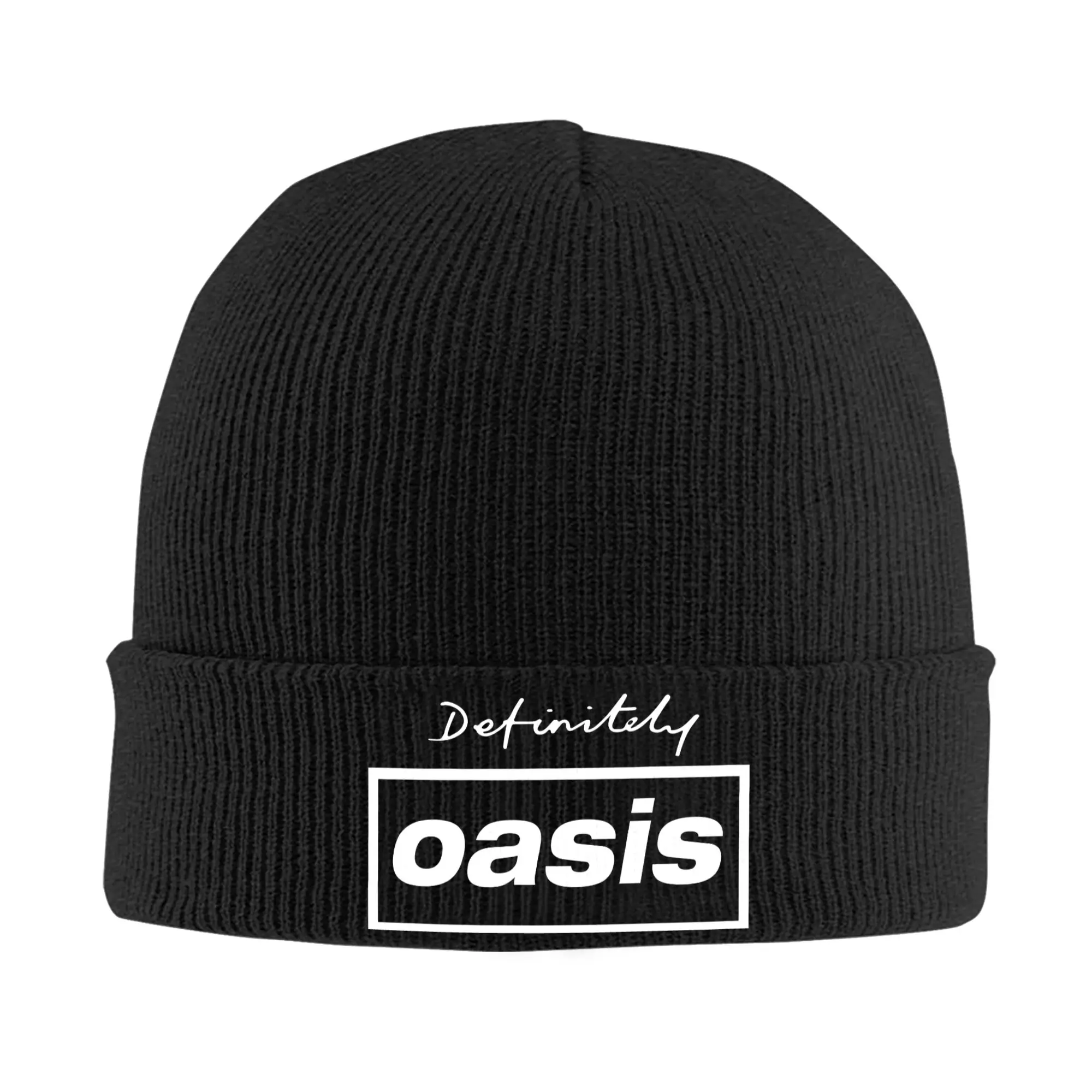 Definitely Rock Band Logo Hats Autumn Winter Beanies Warm O-Oasis Caps Men Women Acrylic Bonnet