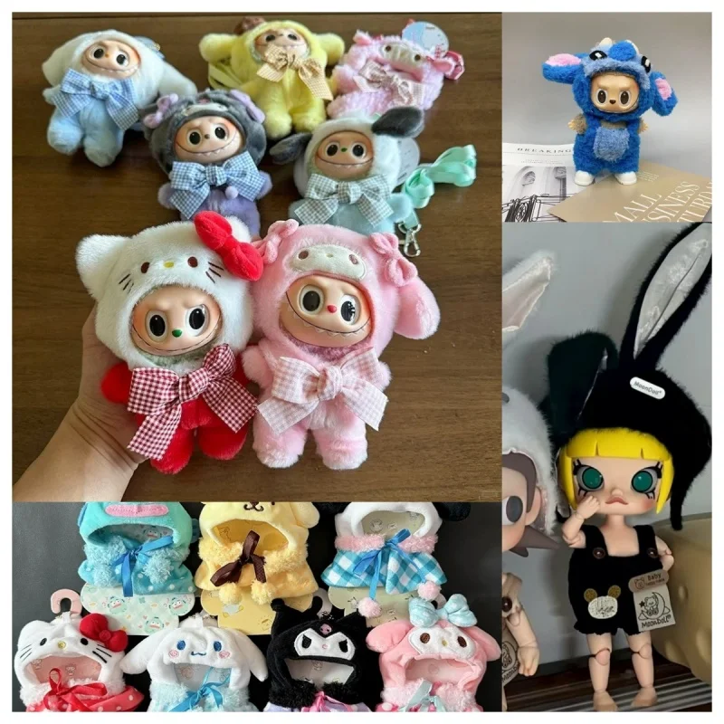 

For Labubu Doll Sanrio Clothes Hello Kitty Kuromi Melody Cinnamoroll Chiikawa Plush Clothing Lanyard Messenger Bag Accessories