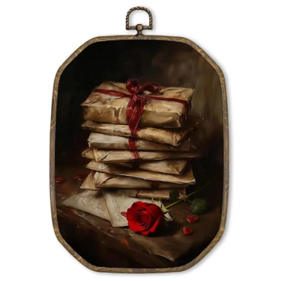 Art Print Framed - Vintage Valentine's Day Octagon Wall Art