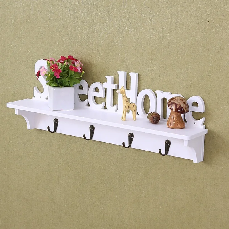 

Sweet Home Wall Hooks, Key Shelf Storage Shelf, Kitchen and Bathroom Storage Box