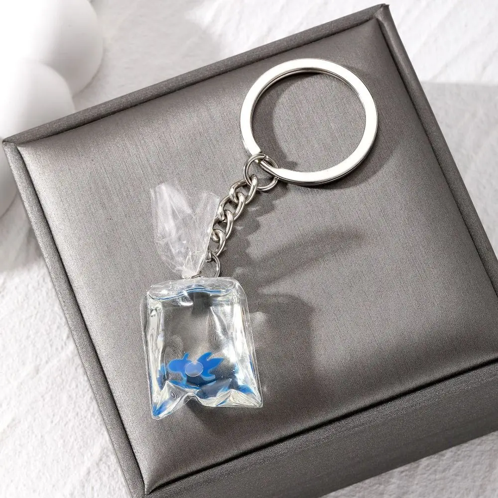 Fish Goldfish Keychain Imitation Water Bag Transparent Small Fish Keyring Cute Resin Small Fish Pendant Backpack Charm