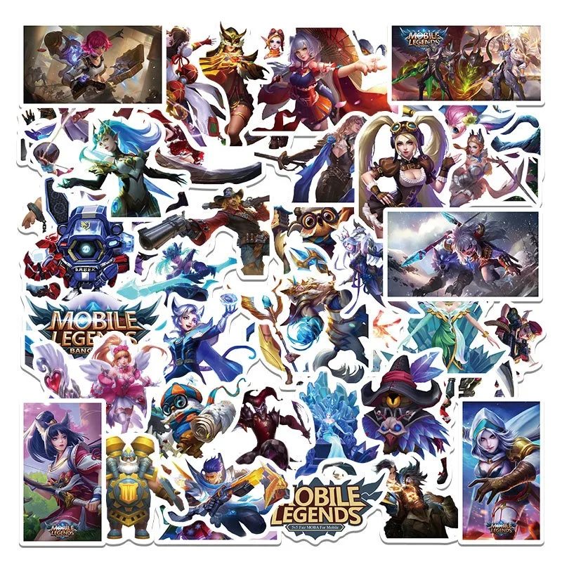 50pcs Mobile Legends Stickers Suitcase Water Cup Stationery Mobile Phone Car Scooter Laptop Refrigerator Decoration Sticker