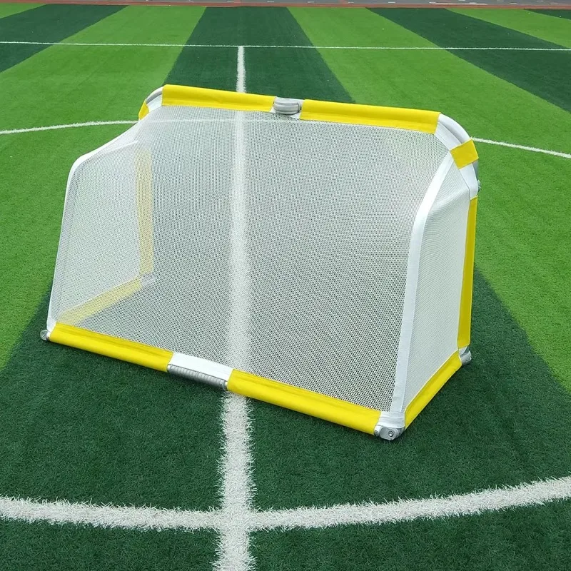 YTYINFull Size Professional Football Goal Yellow Webbing White Net Soccer Goal