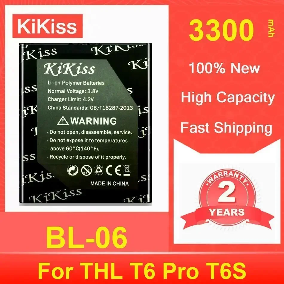

Kikiss Battery 3300Mah BL-06 For THL T6 Pro T6S