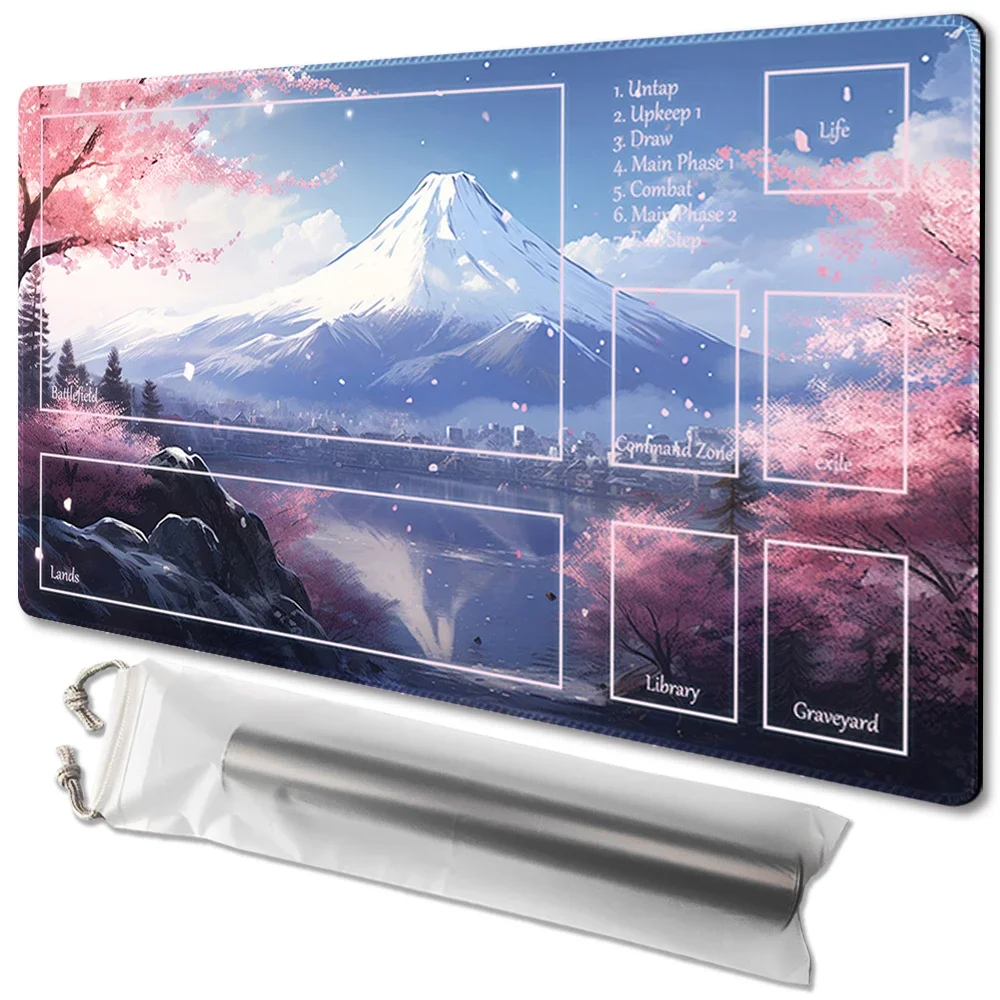 

Fuji Sakura Snow- Board Game MTG Playmat Table Mat Game Size 60X35 CM Mousepad Compatible for TCG CCG