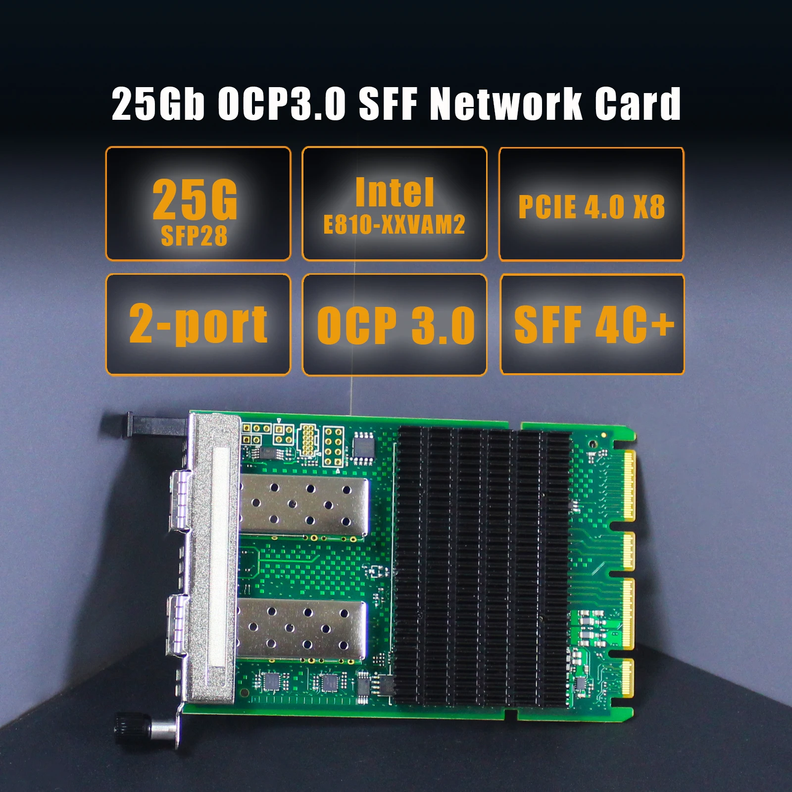 2-Port 25Gbps QSFP28 OCP 3.0 Network Card withIntel E810-XXVAM2 Controller