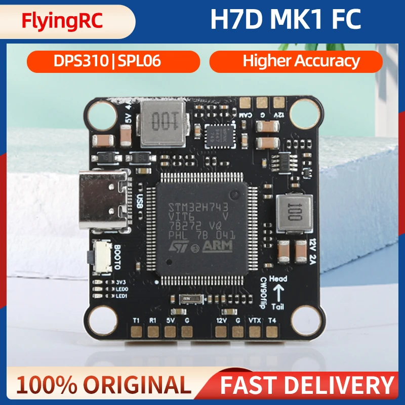 FlyingRC H7D MK1 H743 FPV Flight Controller FC DPS310/SPL06 Version Support Analog/Digital VTX BF/INAV/AP Firmware For RC FPV