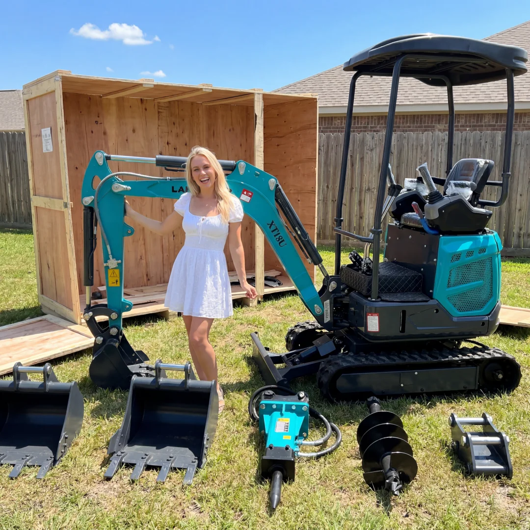 Mini Excavadora con Envío Gratuito, Excavadora Pequeña para Construcción, Excavadora Compacta de 1800 kg, Nueva Mini Excavadora Personalizada