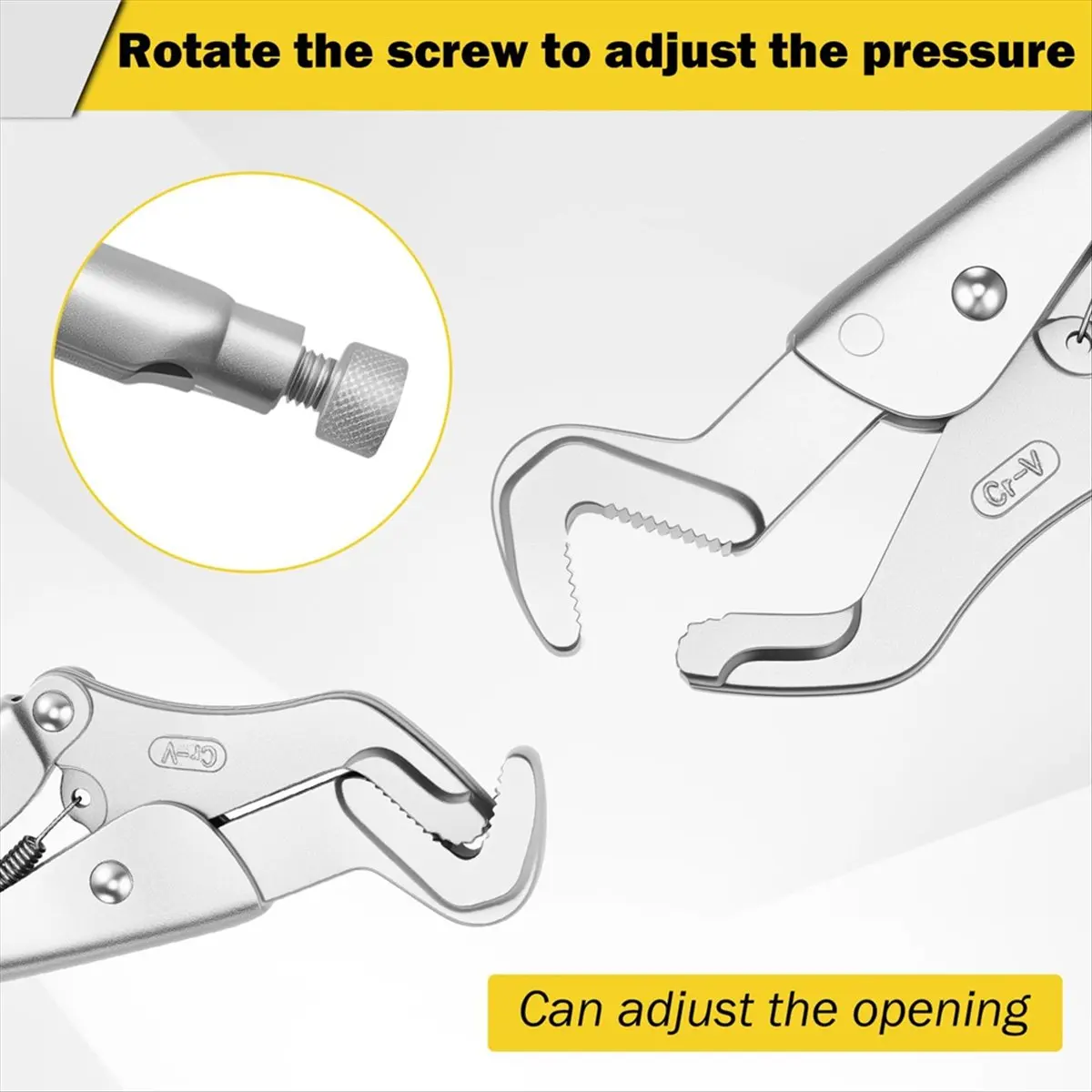 wsfs-バイスグリッププライヤーセット、カーブジョーロッキングプライヤー、調整可能なソリッドパイプクリップ修理溶接プライヤー、ファストリリースグリップ