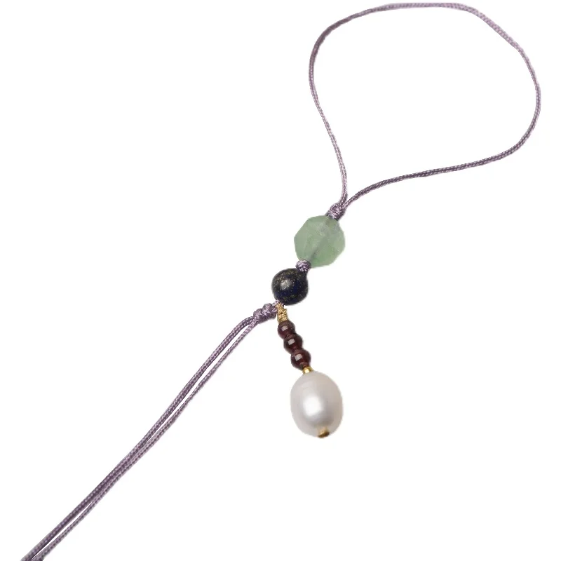 Alça de Telefone Artesanal com Contas, Acessórios DIY para Capa de Celular, Pingente de Jade Mauna, Cordão de Mão, Lanyard Artesanal Trançado U-Drive