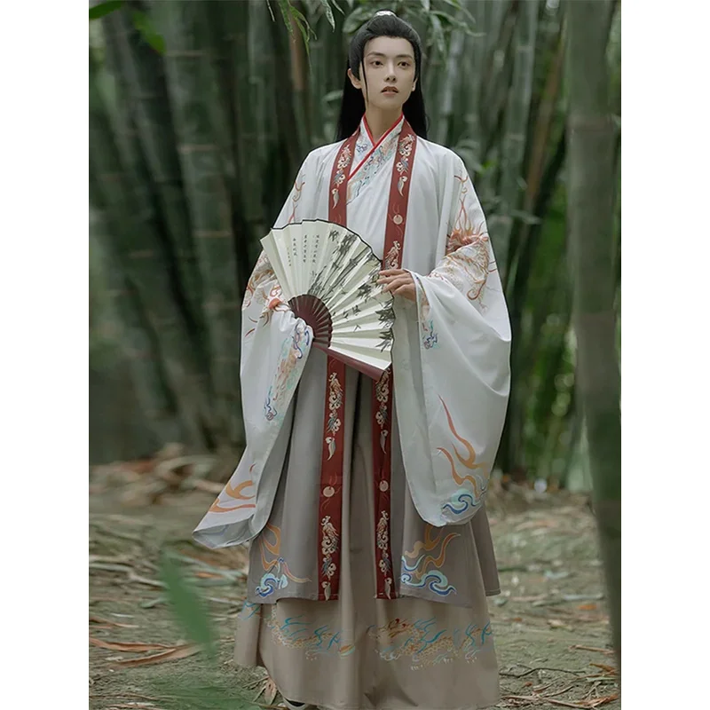 Chinese Style Traditional Hanfu Tang Dynasty Folk Dance Costumes Retro Fashion Swordsman Fusion Hanbok Cosplay Personality Man