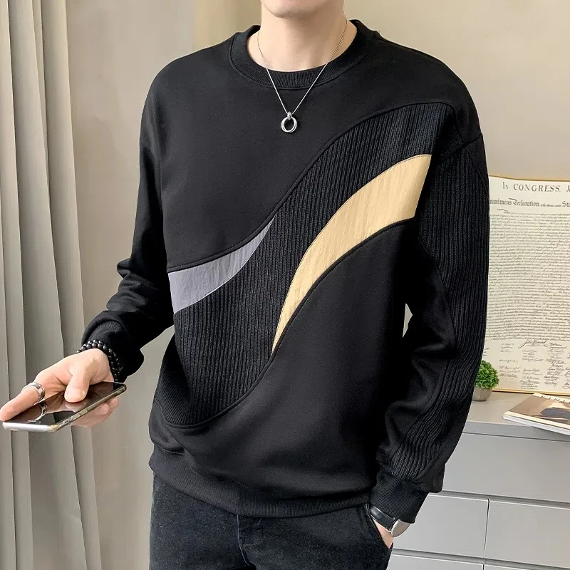 

Autumn Winter Hoodie Men Sweatshirt Velvet Thick Long-sleeve T-shirt Tops O Neck Casual Sudaderas Hombre Streetwear