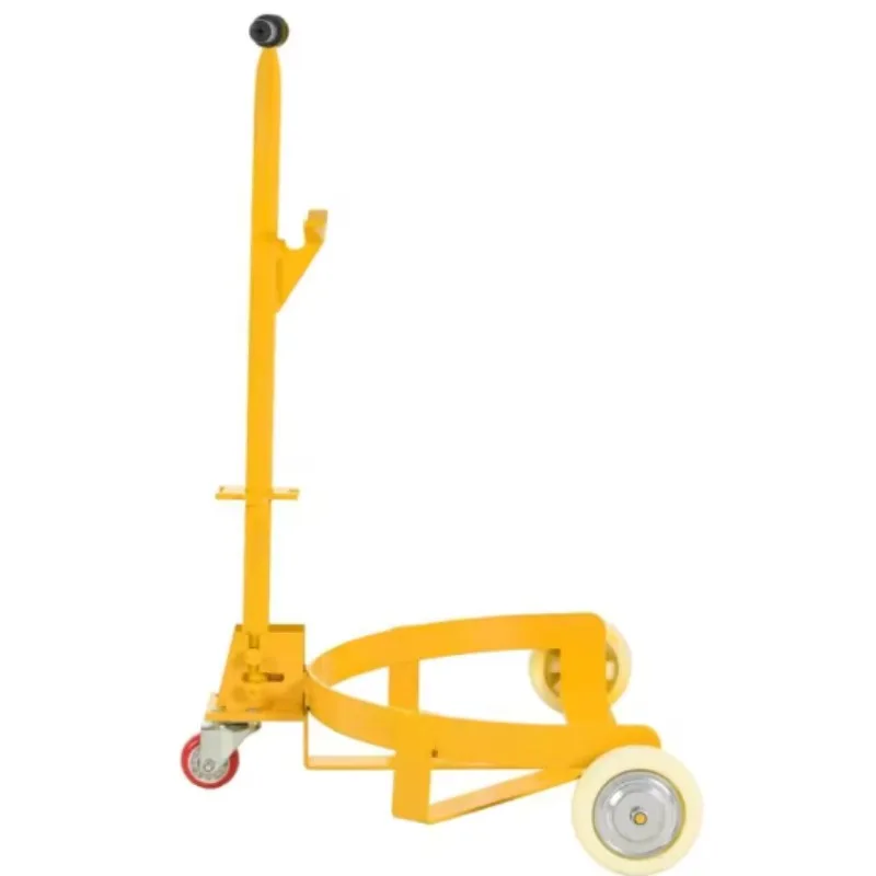 Tr* Low Profile Drum Dolly Hand Push Cart For Steel Plastic Barrel Transport Loading Unloading Tool